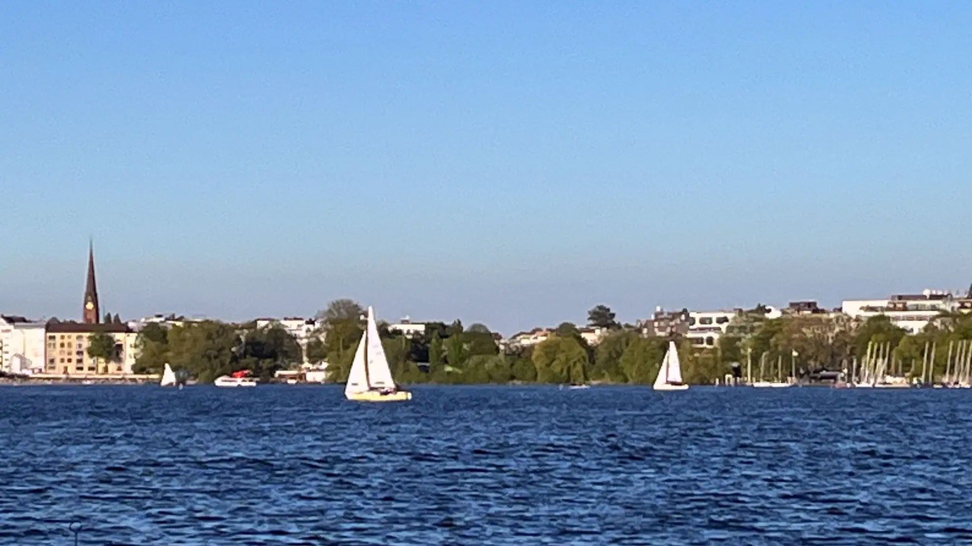 Segeln auf der Hamburger Alster mit der "smart blue"